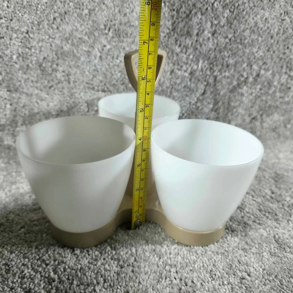 Tupperware Vintage Triple Condiment Server Caddy Holder‎ with Handle
